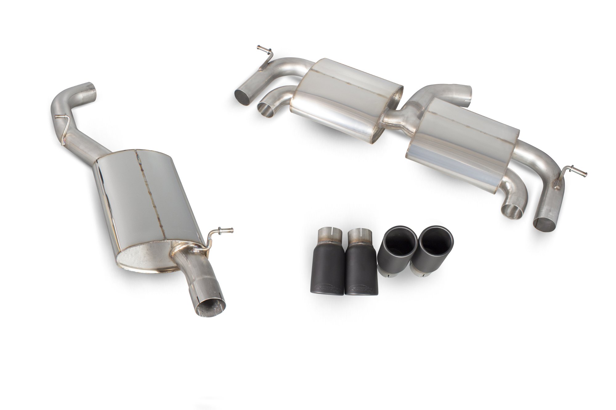 Scorpion Exhausts Volkswagen Golf MK7 R 2014 2016 Resonated cat-back system with no valves – Monacao (quad) Ceramic Tips