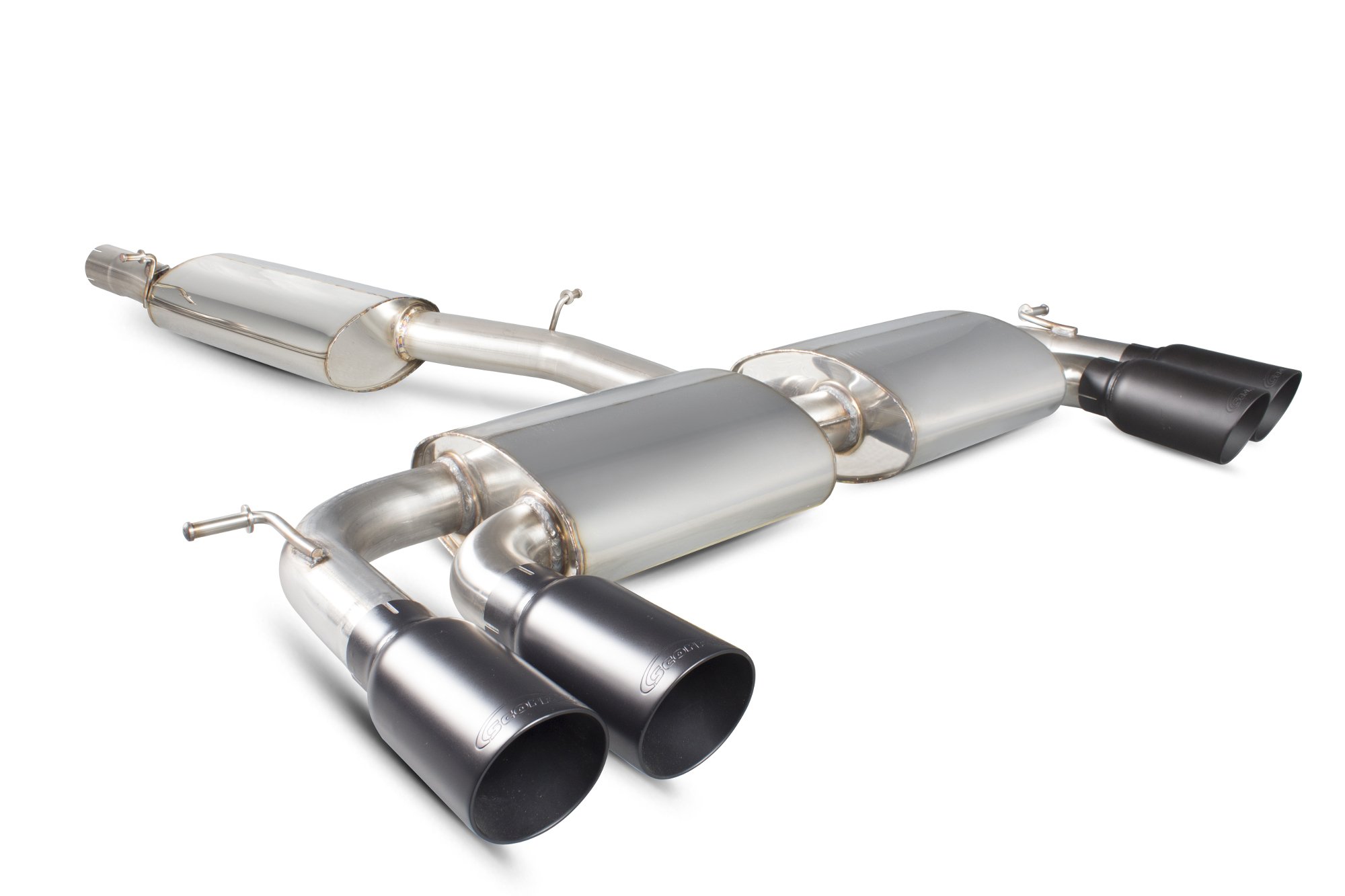 Scorpion Exhausts Volkswagen Golf MK7 R 2014 2016 Resonated cat-back system with no valves – Daytona Ceramic Tips