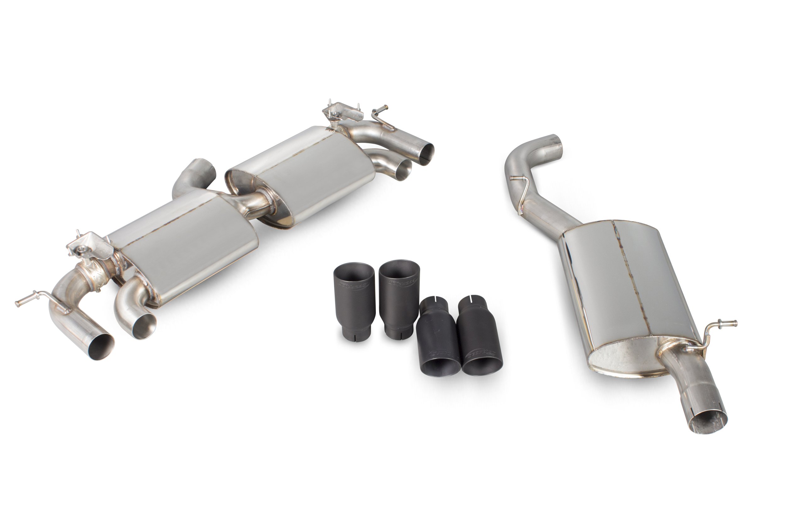 Scorpion Exhausts Volkswagen Golf MK7 R 2014 2016 Resonated cat-back system with electronic valves – Daytona (quad) Ceramic Tips