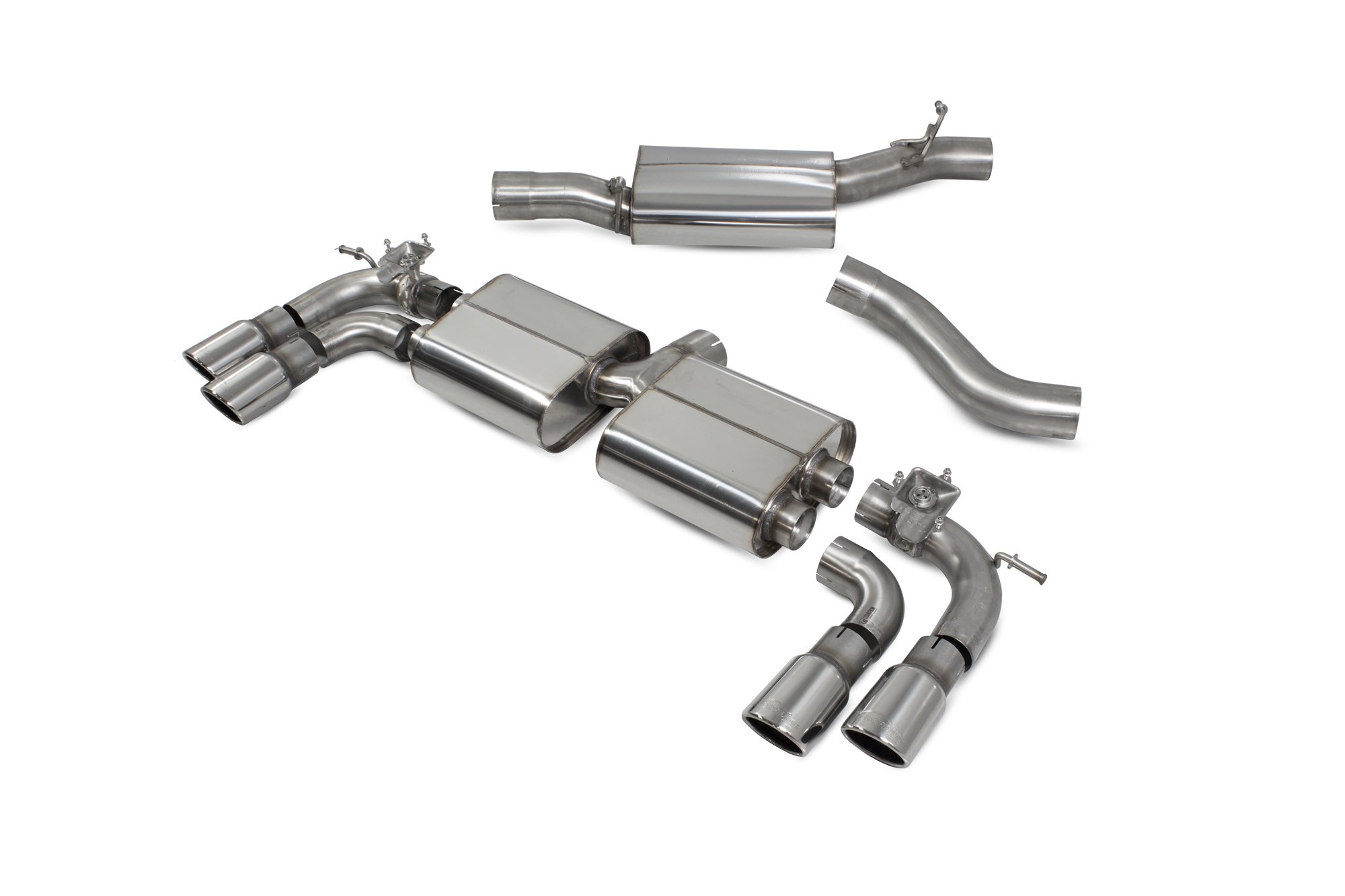 Scorpion Exhausts Volkswagen GolF R MK7.5 Facelift GPF & Non GPF Models 2017 2020 Resonated cat/gpf back system & electronic valves – Monaco (quad) Tips