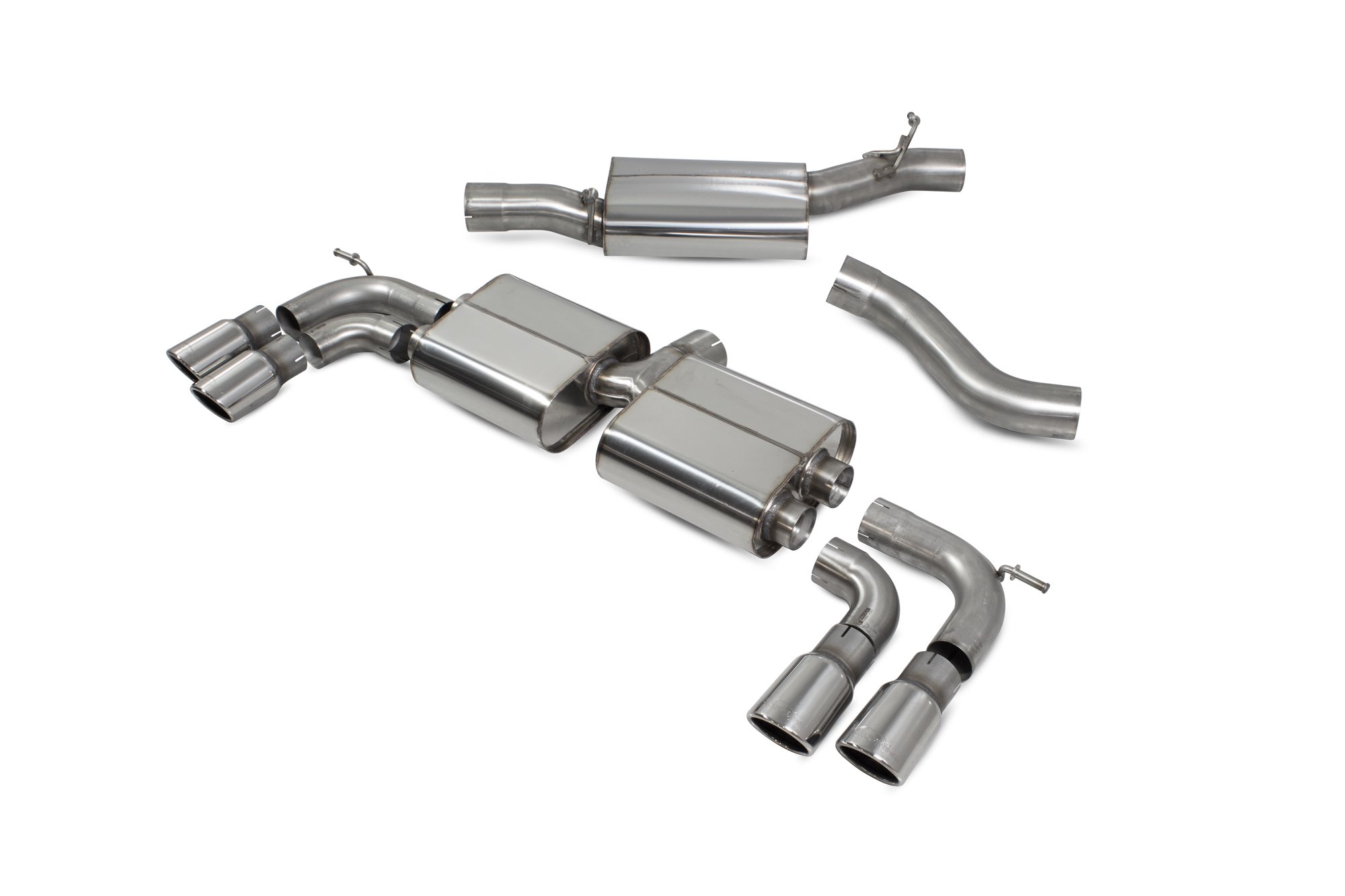 Scorpion Exhausts Volkswagen GolF R MK7.5 Facelift GPF & Non GPF Models 2017 2020 Resonated cat/gpf back system – Monaco (quad) Tips
