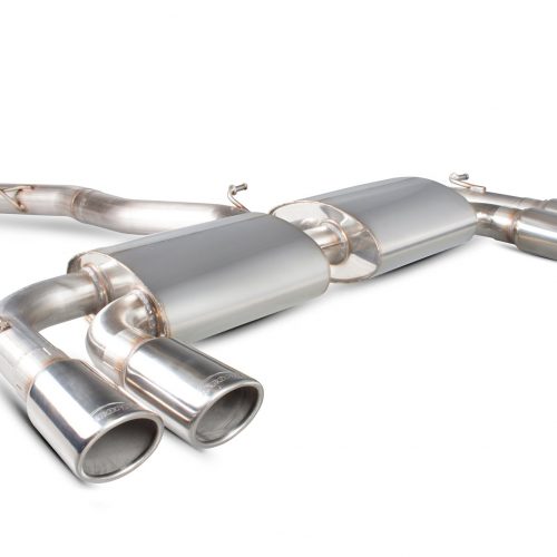 Scorpion Exhausts Volkswagen Golf MK7 R 2014 2016 Non-resonated cat-back system with no valves – Monaco (quad) Tips