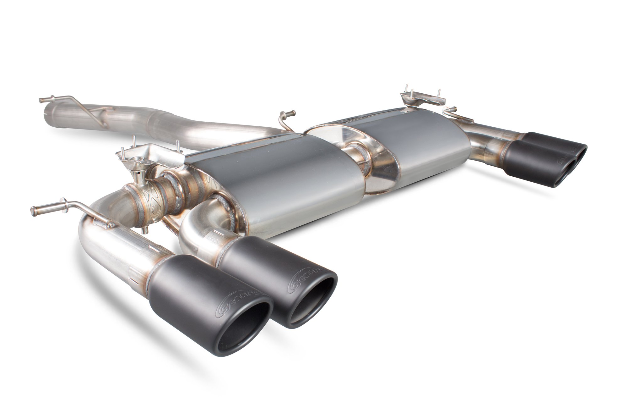 Scorpion Exhausts Volkswagen Golf MK7 R 2014 2016 Non-res cat-back system with electronic valves – Monaco (quad) Ceramic Tips