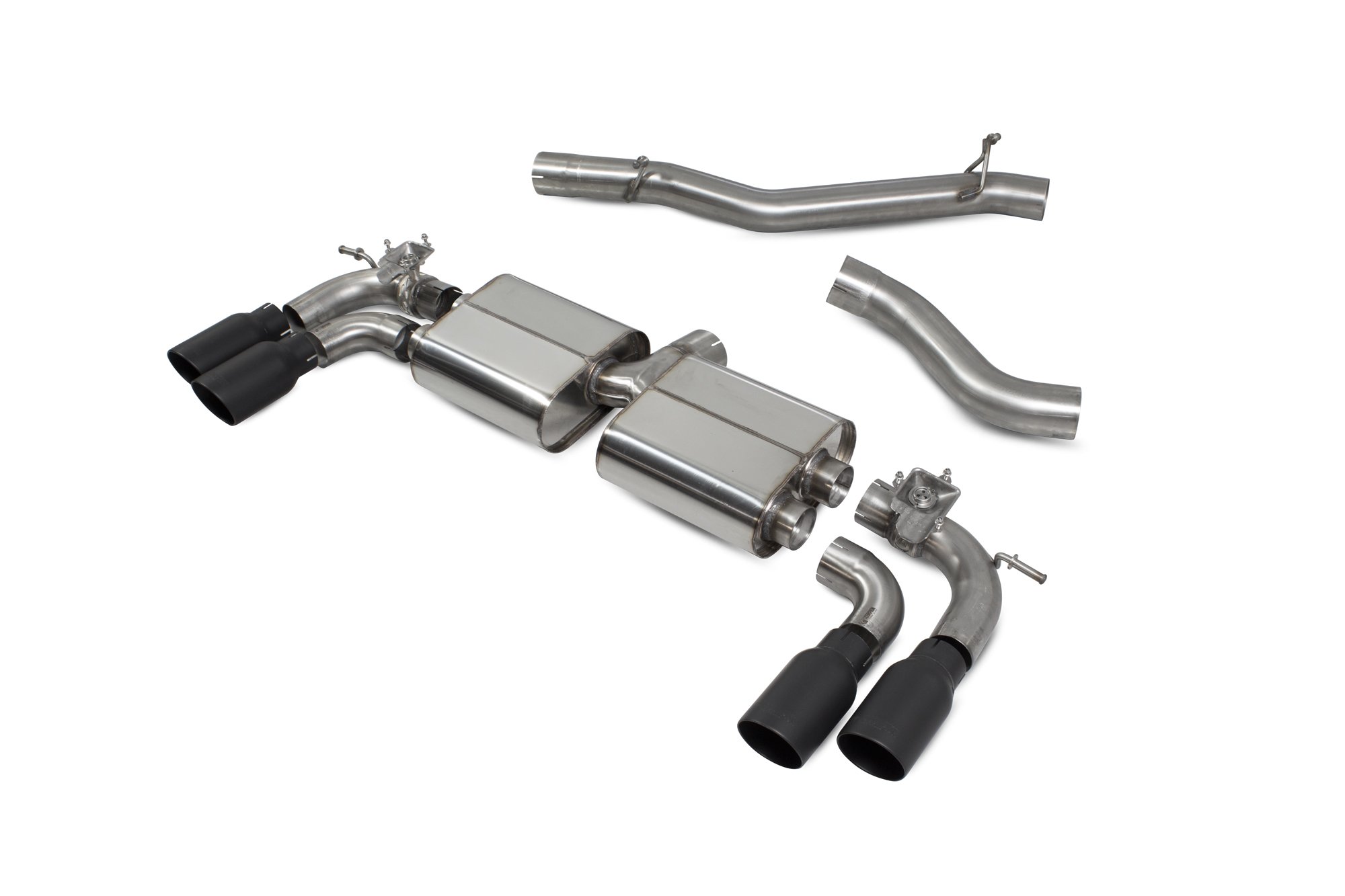 Scorpion Exhausts Volkswagen GolF R MK7.5 Facelift GPF & Non GPF Models 2017 2020 Non-res cat/gpf back system with electronic valves – Daytona (quad) Ceramic Tips