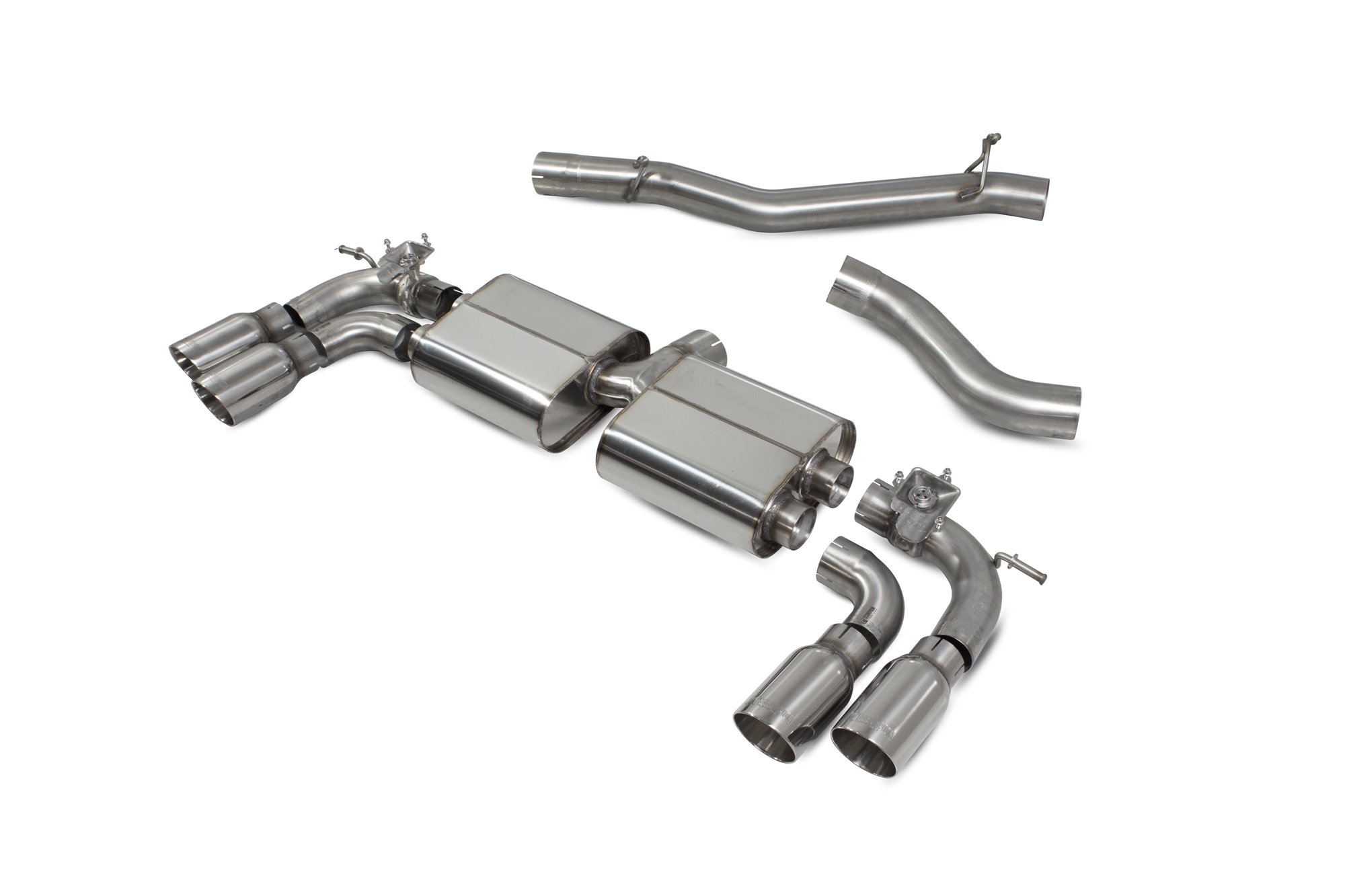 Scorpion Exhausts Volkswagen GolF R MK7.5 Facelift GPF & Non GPF Models 2017 2020 Non-res cat/gpf back system with electronic valves – Daytona (quad) Tips