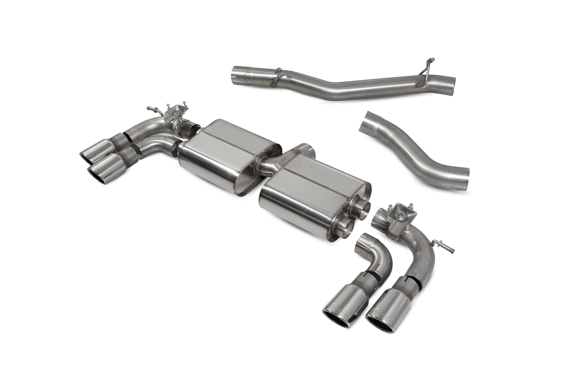 Scorpion Exhausts Volkswagen GolF R MK7.5 Facelift GPF & Non GPF Models 2017 2020 Non-res cat/gpf back system with electronic valves – Monaco (quad) Tips