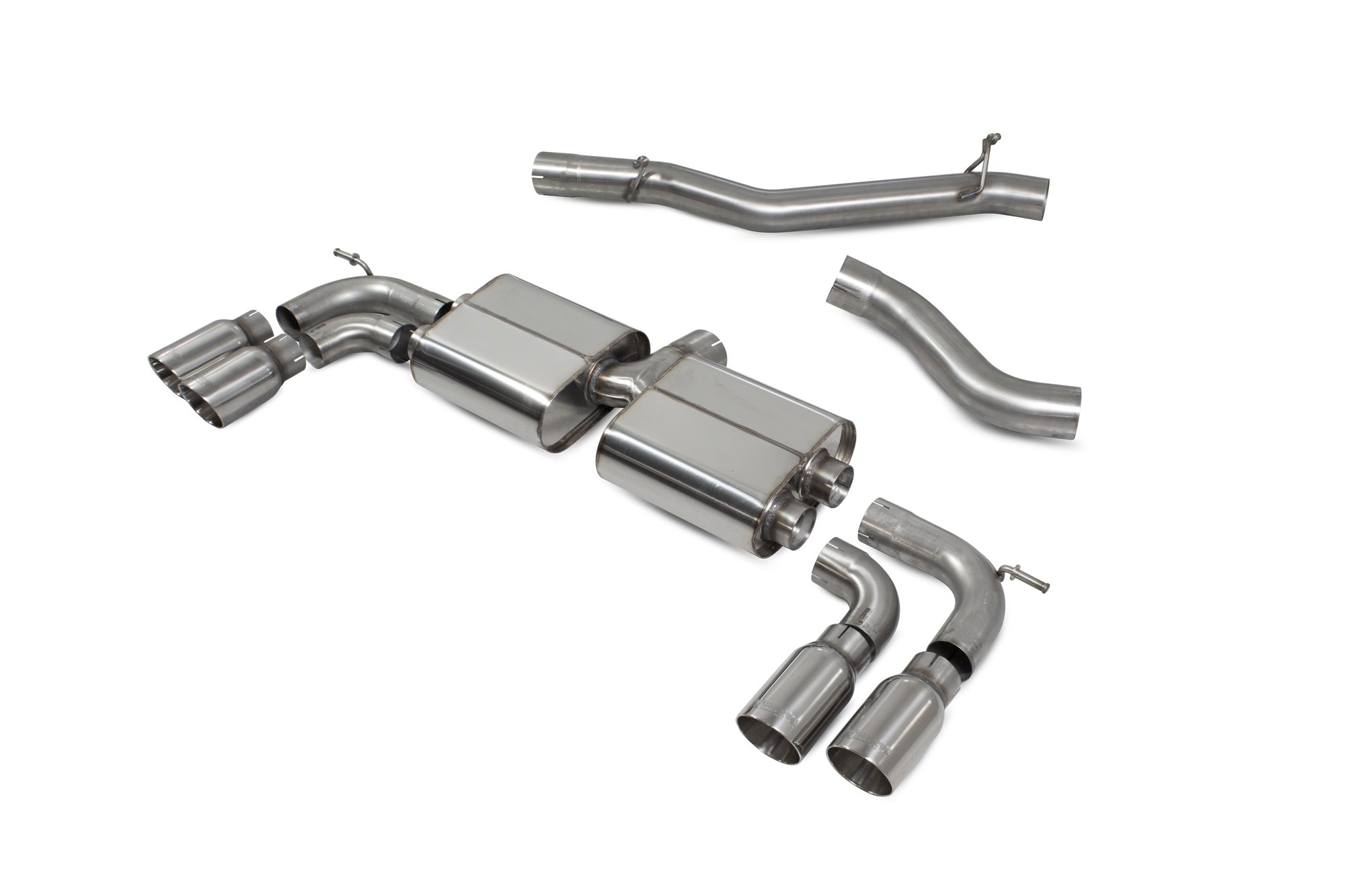 Scorpion Exhausts Volkswagen GolF R MK7.5 Facelift GPF & Non GPF Models 2017 2020 Non-res cat/gpf back system – Daytona (quad) Tips