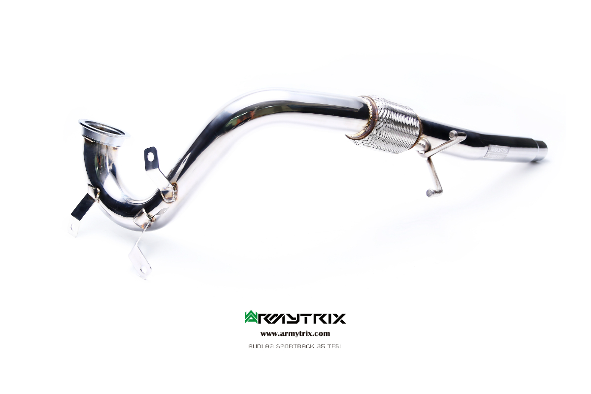 Armytrix – Stainless Steel High-flow performance de-catted down pipe with cat simulator for VW GOLF MK7 14 TSI