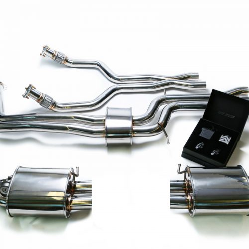 Armytrix – Stainless Steel Front Y pipe + Link pipe + Mid pipe with resonator + Valvetronic mufflers (L and R) + Wireless remote control kit for AUDI A6 C7 30 TFSI LIMOUSINE