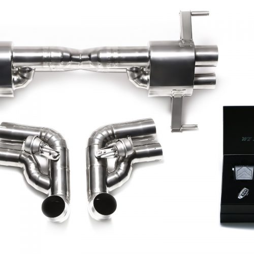Armytrix – Titanium X pipe mufflers + Valvetronic tailpipe section (L and R) + Wireless remote control kit for AUDI R8 42 52 FSI COUPE