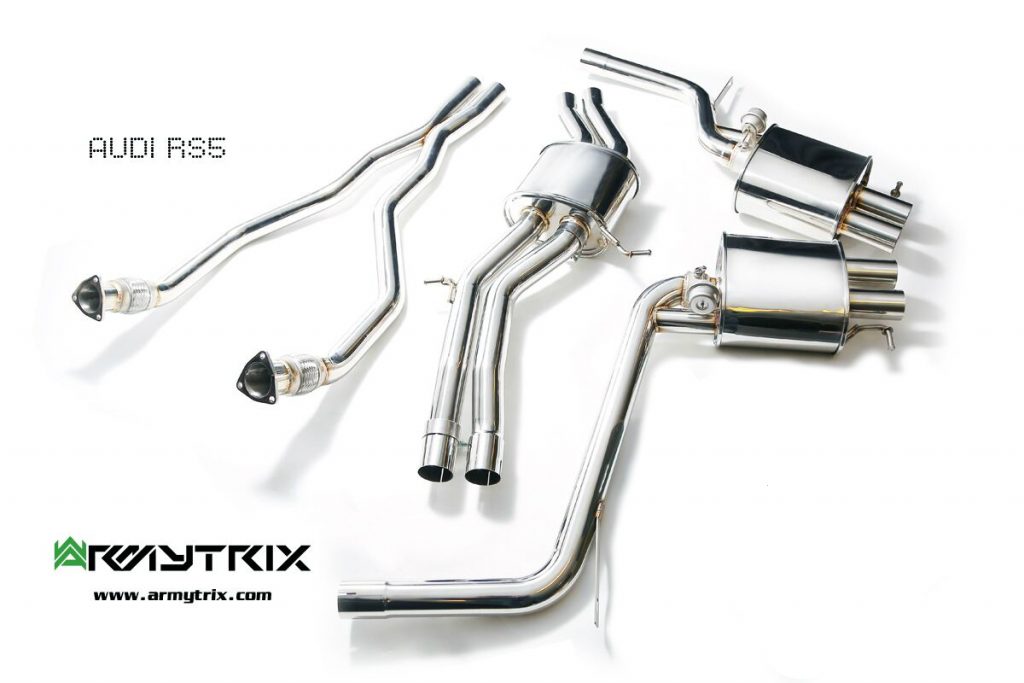 Armytrix – Front Y pipe + Mid pipe with resonator + Valvetronic mufflers (L and R) for AUDI RS5 B8 42 FSI CABRIOLET