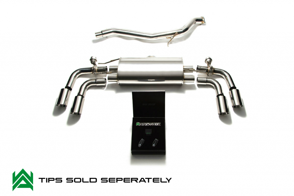 Armytrix – Stainless Steel Mid pipe + Valvetronic mufflers + Wireless remote control kits for AUDI TT 8J 20 TFSI ROADSTER