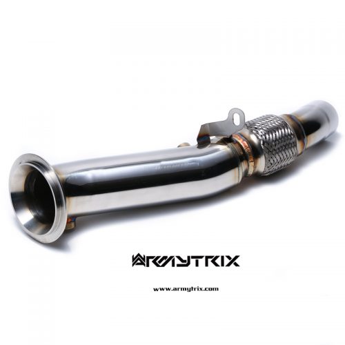 Armytrix – Stainless Steel High-flow performance decatted downpipe with cat simulator – Ver 2 (universal pipe style) for BMW 3 SERIES F30 328I
