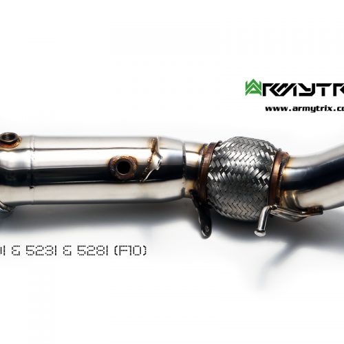 Armytrix – Stainless Steel High-flow performance decatted downpipe with cat simulator for BMW 5 SERIES F10 520I