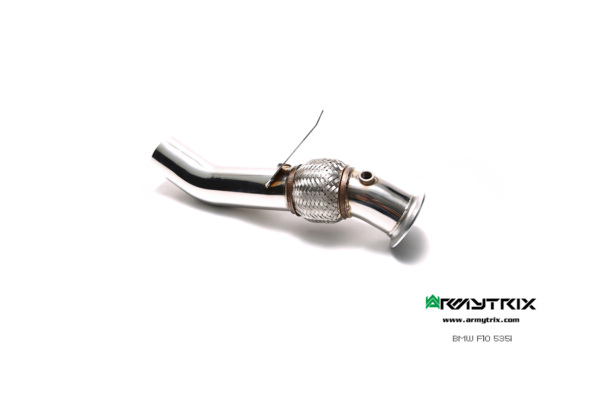 Armytrix – Stainless Steel High-flow performance decatted downpipe with cat simulator – Ver 1 for BMW 5 SERIES F10 535I