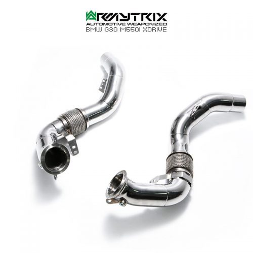 Armytrix – Stainless Steel High-Flow performance de-catted down pipe with cat simulator for BMW 5 SERIES G30 M550I