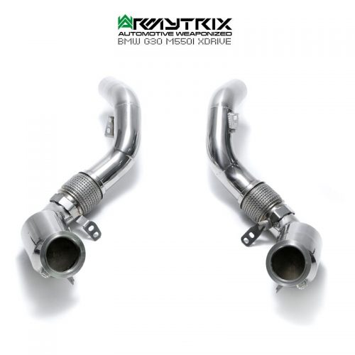 Armytrix – Stainless Steel Sport Cat pipe with 200 cpsi catalytic converters + Secondary down pipe with cat simulator for BMW 5 SERIES G30 M550I