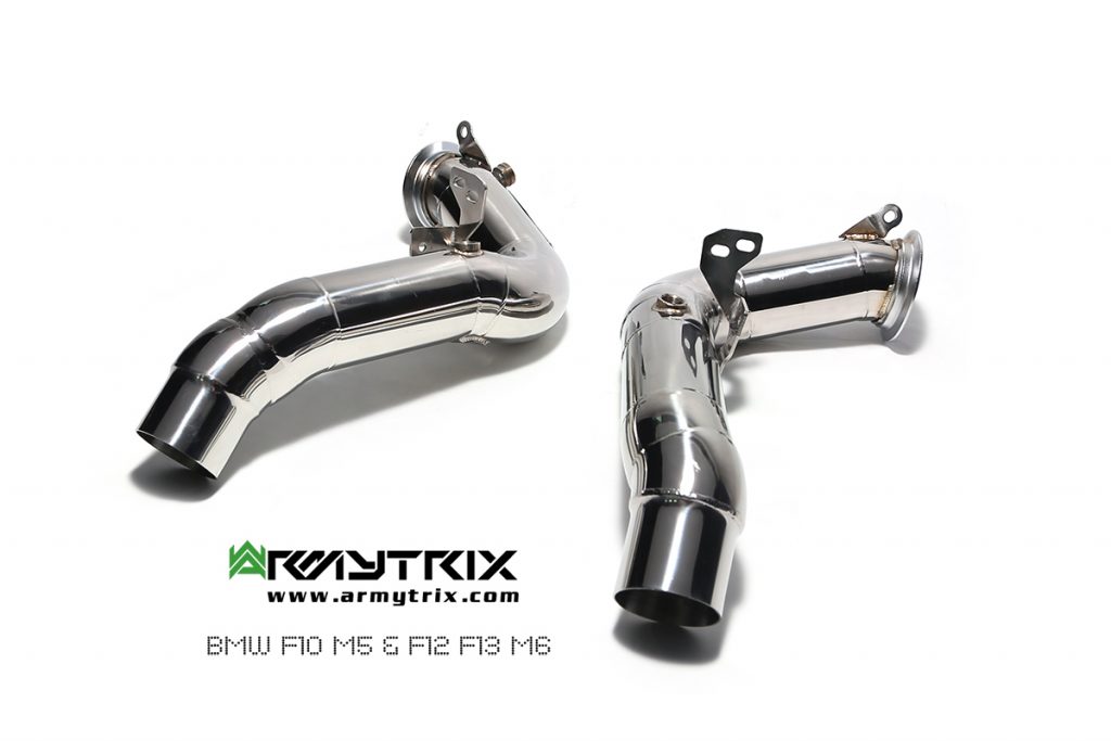 Armytrix – Stainless Steel High-flow performance decatted downpipe with cat simulator (L+R) for BMW 6 SERIES F12 M6