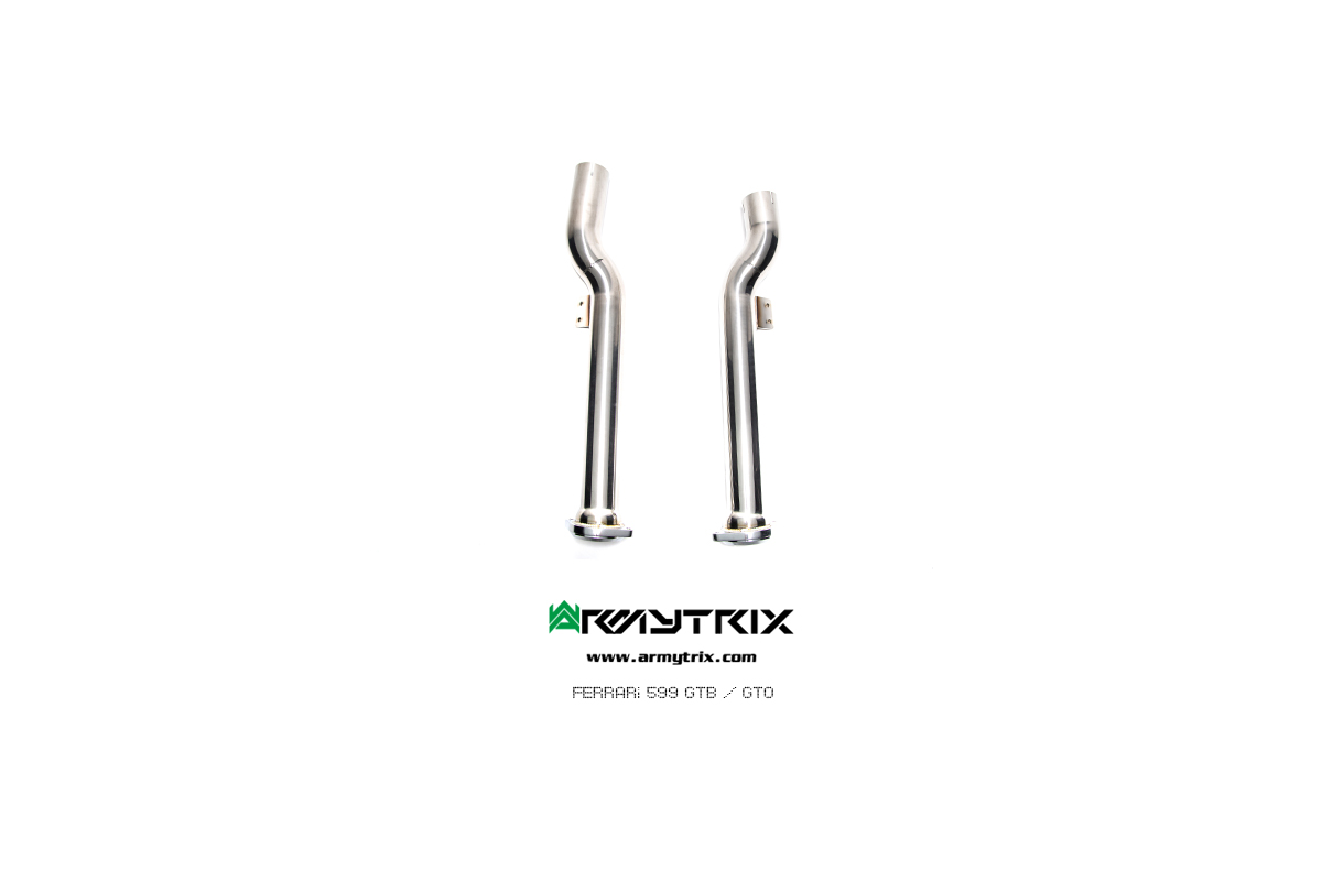 Armytrix – Stainless Steel Ceramic Coated High-flow Performance Decatted Pipe with Cat-simulator for FERRARI 599 GTO 60L