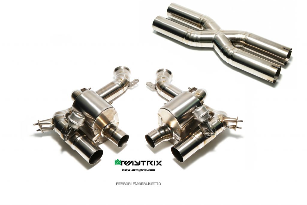Armytrix – Titanium X-pipe + Valvetronic Muffler (L and R) + Wireless Remote Control Kit for FERRARI F12 TDF 63L