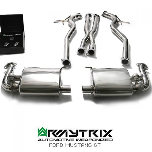 Armytrix – Stainless Steel X-pipe + Mid pipe (L and R) + Valvetronic Muffler (L and R) + Wireless remote control kit for FORD MUSTANG GT MK6 50L COUPE