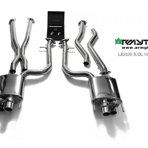 Armytrix – Stainless Steel Secondary de-catted pipe (L and R) + Mid X pipe + valvetronic muffler (L and R) + wireless remote control kit for LEXUS RC F 50L