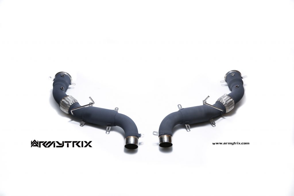 Armytrix – Stainless Steel Ceramic Coated High-Flow Performance Decatted Pipe with Cat-simulator (L+R) for MCLAREN 600LT 600LT 38L