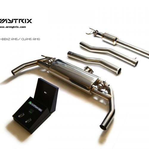 Armytrix – Stainless Steel Front pipe + mid pipe sec 1 + mid pipe sec 2 + Valvetronic muffler + Wireless remote control kit for MERCEDES-BENZ A-CLASS W176 A45 AMG