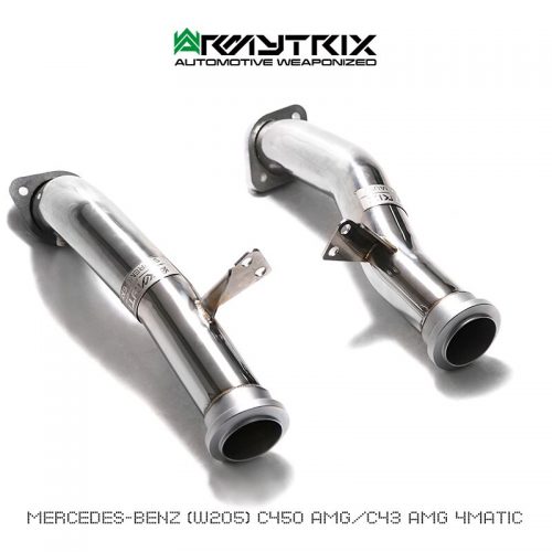 Armytrix – Stainless Steel High-flow Performance Decatted Pipe with Cat-simulator (L+R) (Right Hand Drive) for MERCEDES-BENZ C-CLASS S205 C43 AMG