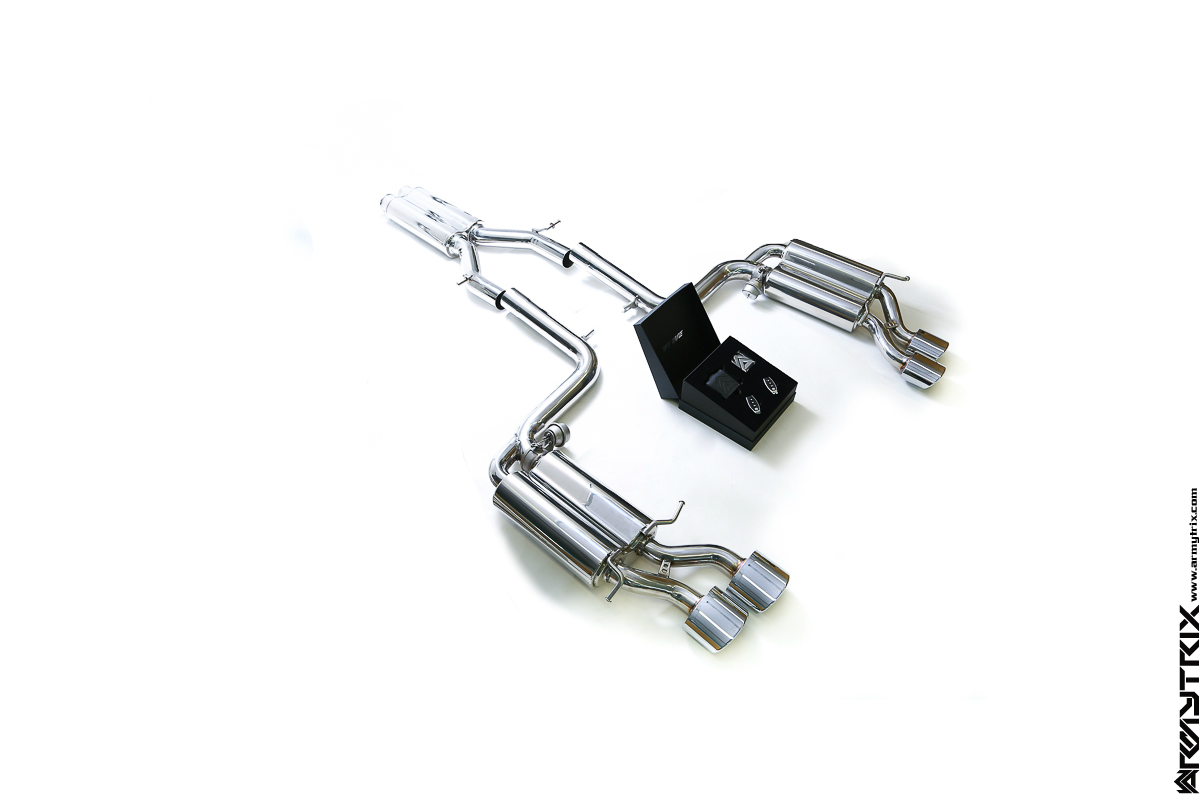 Armytrix – Stainless Steel X pipe + Valvetronic muffler (L and R) + Wireless remote control kit for MERCEDES-BENZ C-CLASS W204 C63 AMG