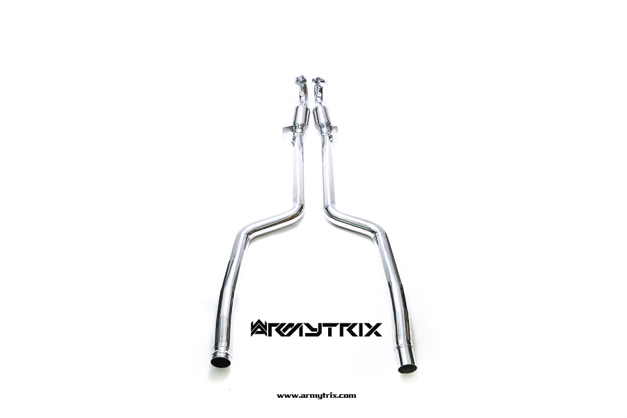Armytrix – Stainless Steel High-flow Performance Decatted Pipe with Cat-simulator (L+R) for MERCEDES-BENZ C-CLASS S204 C63 AMG