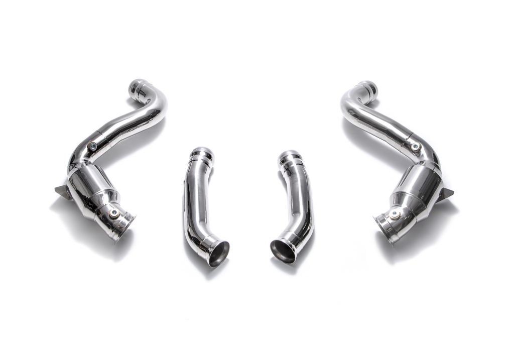 Armytrix – Stainless Steel Sport Cat-pipe with 200 CPSI Catalytic Converter (L+R) + Secondary downpipe (L+R) for MERCEDES-BENZ C-CLASS W205 C63 AMG