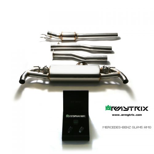 Armytrix – Stainless Steel Front pipe + mid pipe sec 1 + mid pipe sec 2 + Valvetronic muffler + Wireless remote control kit for MERCEDES-BENZ GLA X156 GLA45 AMG