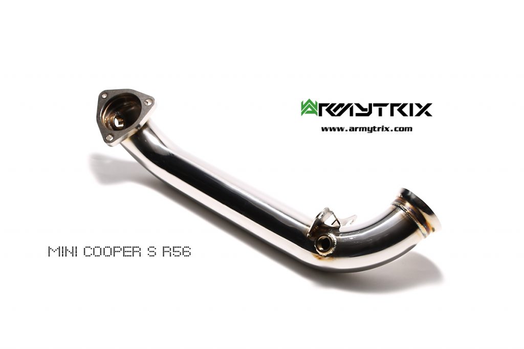 Armytrix – Stainless Steel High-flow performance de-catted down pipe with cat simulator for MINI COOPER S R56 16L
