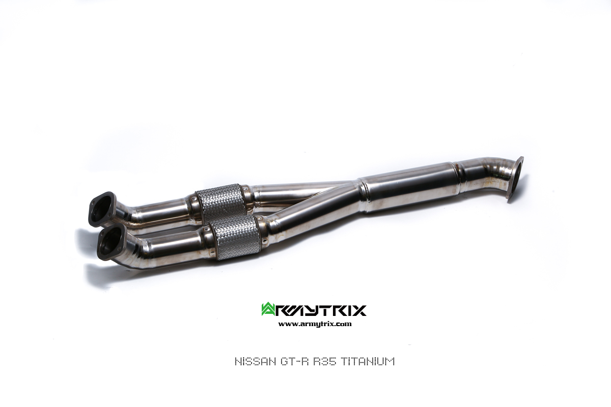 Armytrix – Titanium De-catted race Y-pipe for NISSAN GT-R R35 38L