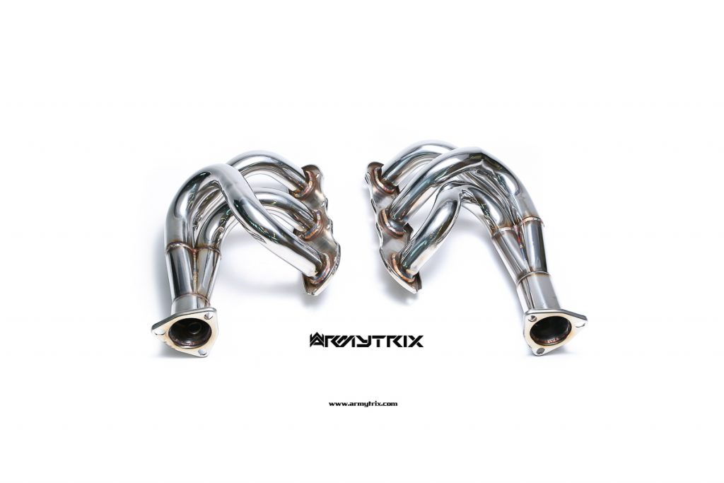 Armytrix – Stainless Steel High-flow Performance Decatted Header with Cat-simulator (L+R) for PORSCHE 911 997 MK2 36L CARRERA