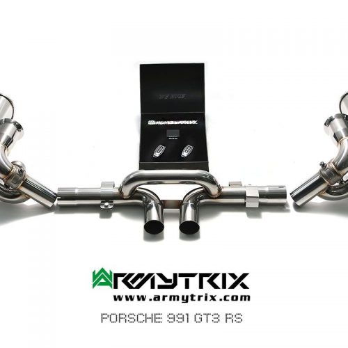 Armytrix – Stainless Steel Valvetronic Muffler (L and R) + Connect Pipe + Wireless Remote Control Kit for PORSCHE 911 991 MK1 40L GT3 RS