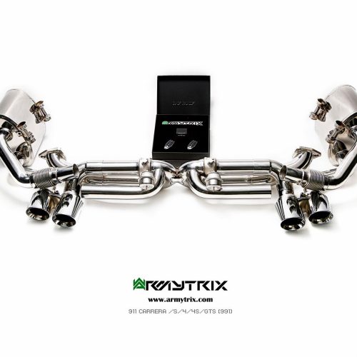 Armytrix – Stainless Steel X-pipe + Valvetronic Muffler (L and R) + Link pipe + Wireless Remote Control Kit for PORSCHE 911 991 MK1 34L CARRERA