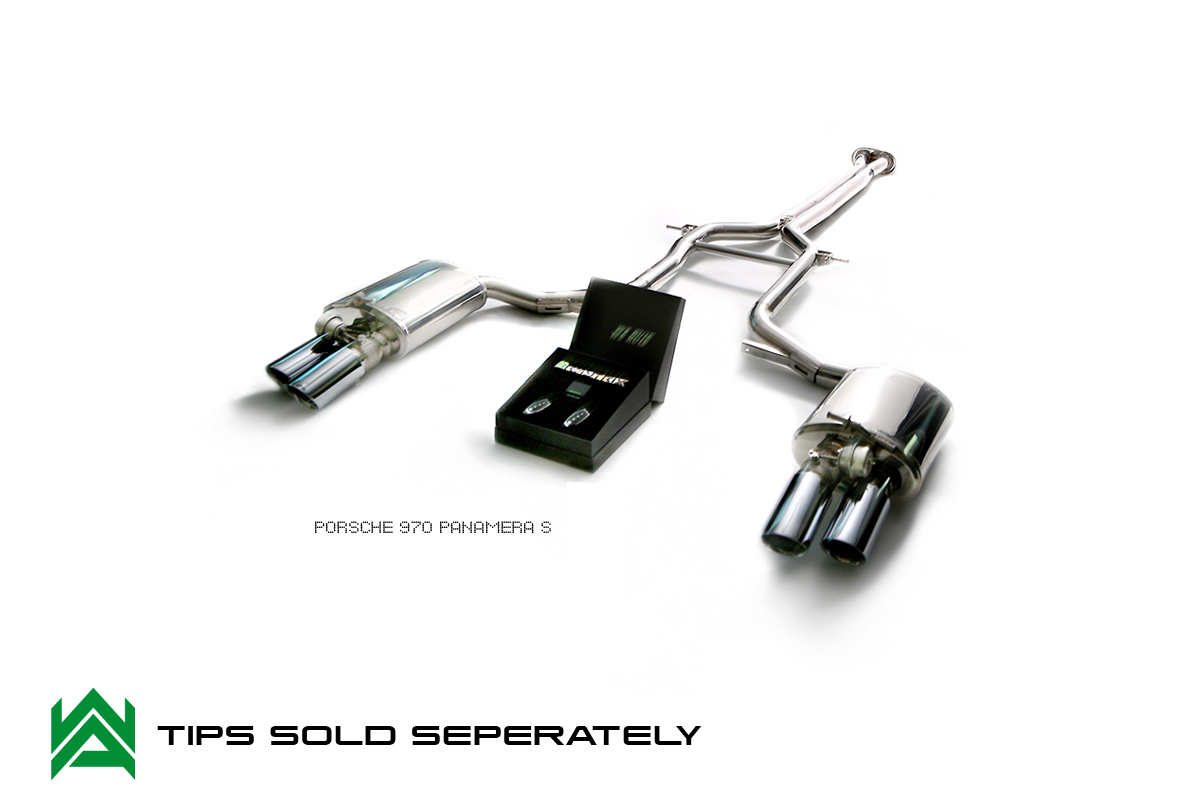 Armytrix – Stainless Steel Mid-pipe + Valvetronic Muffler (L and R) + Wireless Remote Control Kit for PORSCHE PANAMERA 970 48L