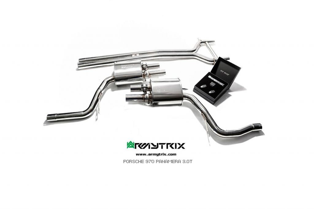 Armytrix – Stainless Steel Mid-pipe + Valvetronic Muffler (L and R) + Wireless Remote Control Kit for PORSCHE PANAMERA 970 FACELIFT 30L