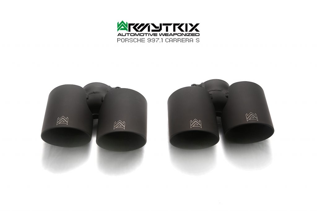 Armytrix – Stainless Steel Quad Matte Black Tips (4x89mm) for PORSCHE 911 997 MK2 38L CARRERA