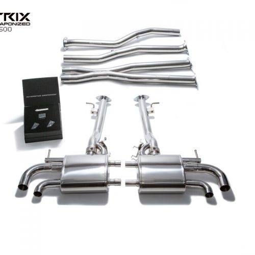 Armytrix – Stainless Steel Secondary de-catted pipe (LXLC5-DD2L + CLXLC5-DD2R) + X-pipe (LXLC5-M) + Valvetronic mufflers (LXLC5-VM)+ Wireless remote control kits(OWRC) for LEXUS LC 500 50L