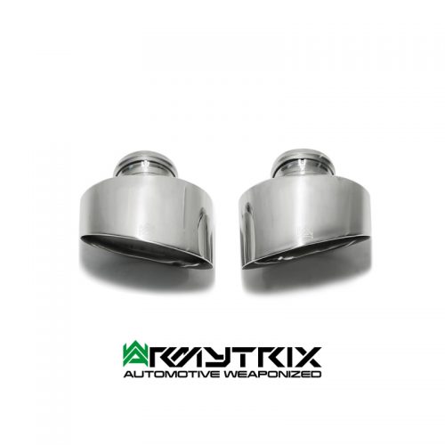 Armytrix – Stainless Steel Dual Chrome silver tips (2x Oval tips 89x120mm) for MERCEDES-BENZ A-CLASS W176 A180