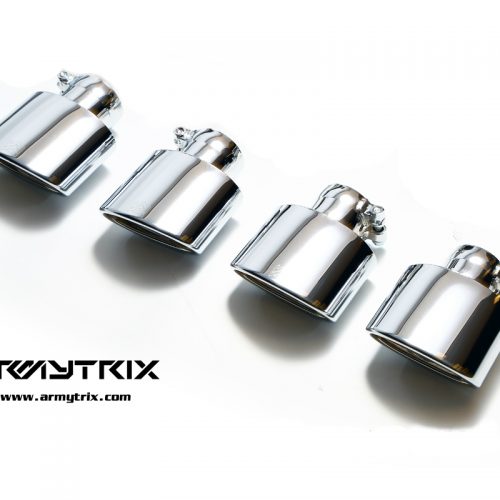 Armytrix – Stainless Steel Quad Chrome Silver Tips (4x Oval tips 73X120mm) for MERCEDES-BENZ C-CLASS C204 C63 AMG
