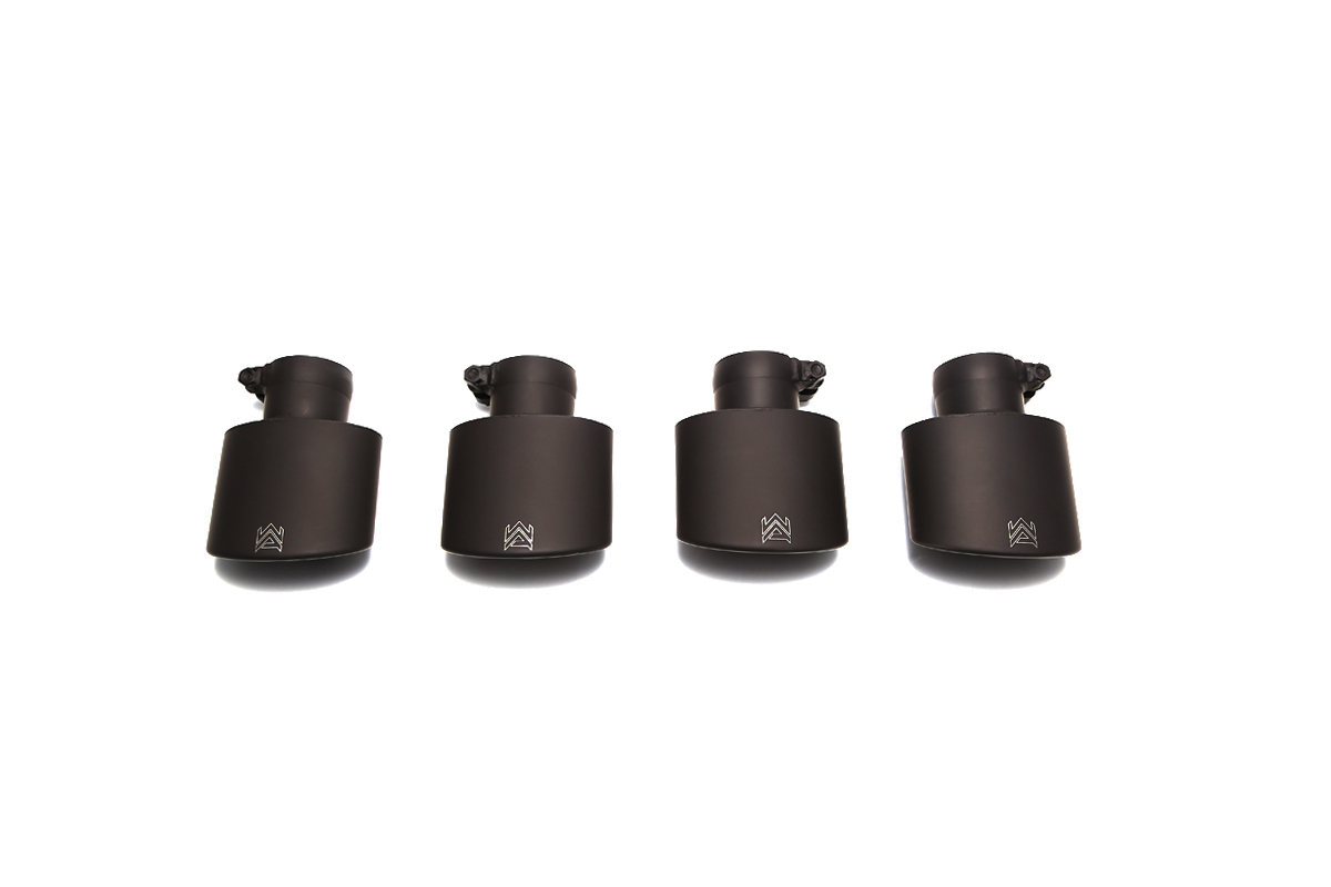 Armytrix – Stainless Steel Quad Matte black Tips (4x Oval tips 73X120mm) for MERCEDES-BENZ C-CLASS W204 C180