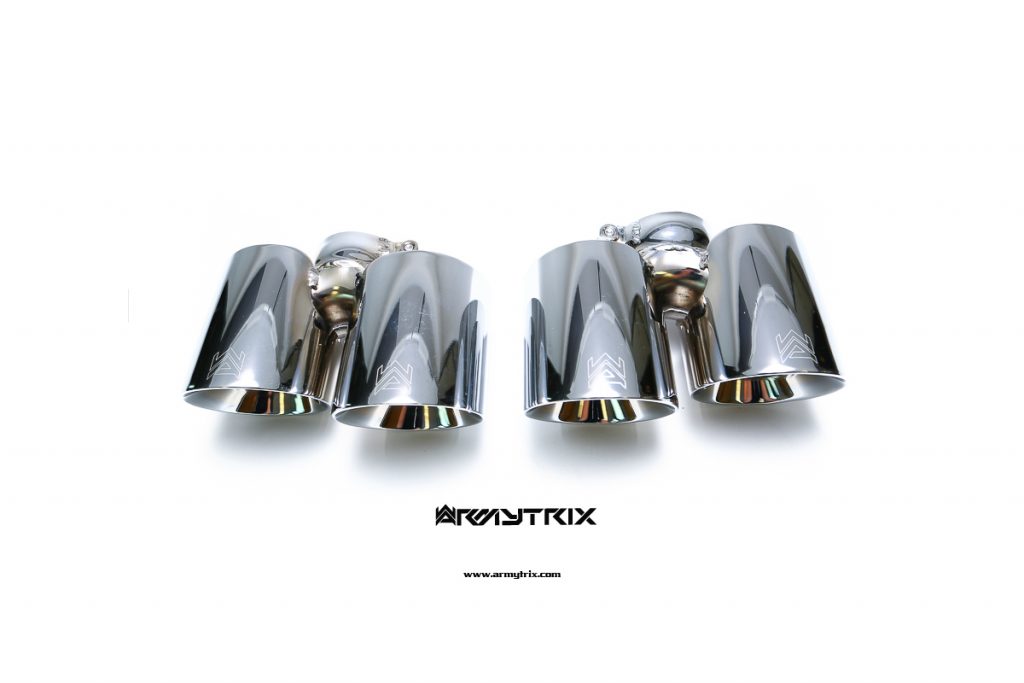 Armytrix – Stainless Steel Quad Chrome Silver Tips (4x89mm) for PORSCHE 911 997 MK2 38L CARRERA