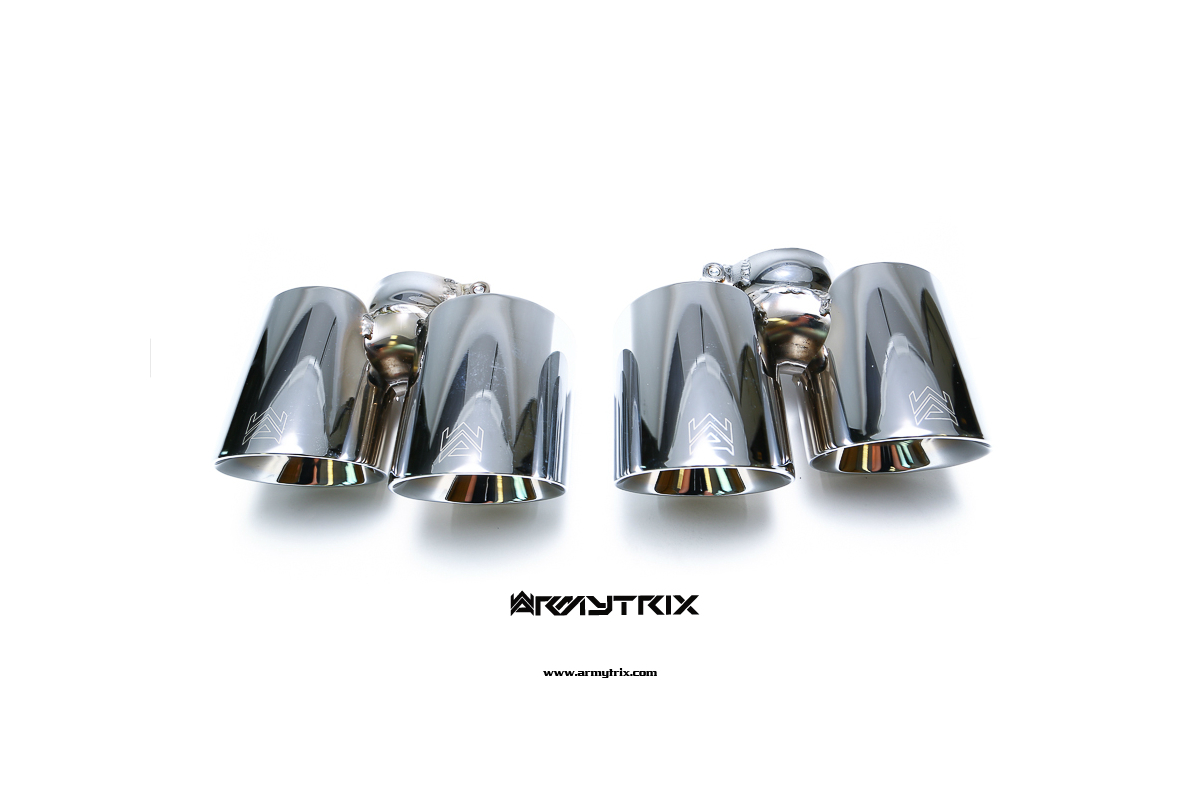 Armytrix – Stainless Steel Quad Chrome Silver Tips (4x89mm) for PORSCHE 911 997 MK1 36L CARRERA