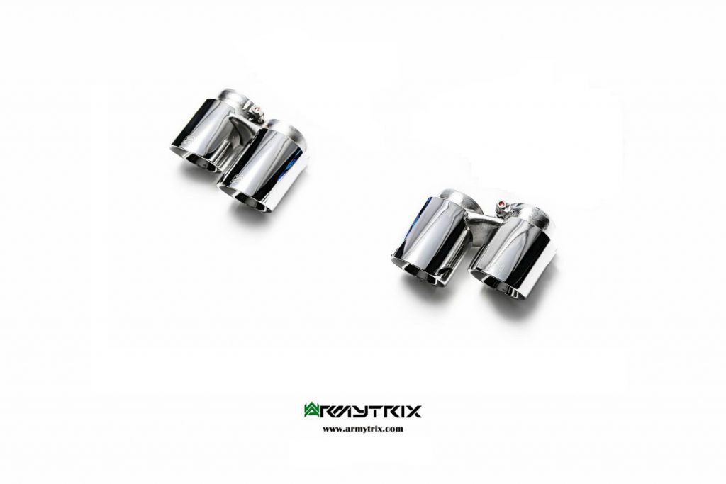 Armytrix – Stainless Steel Quad Chrome Silver Tips (4x89mm) for PORSCHE 911 991 MK1 38L CARRERA
