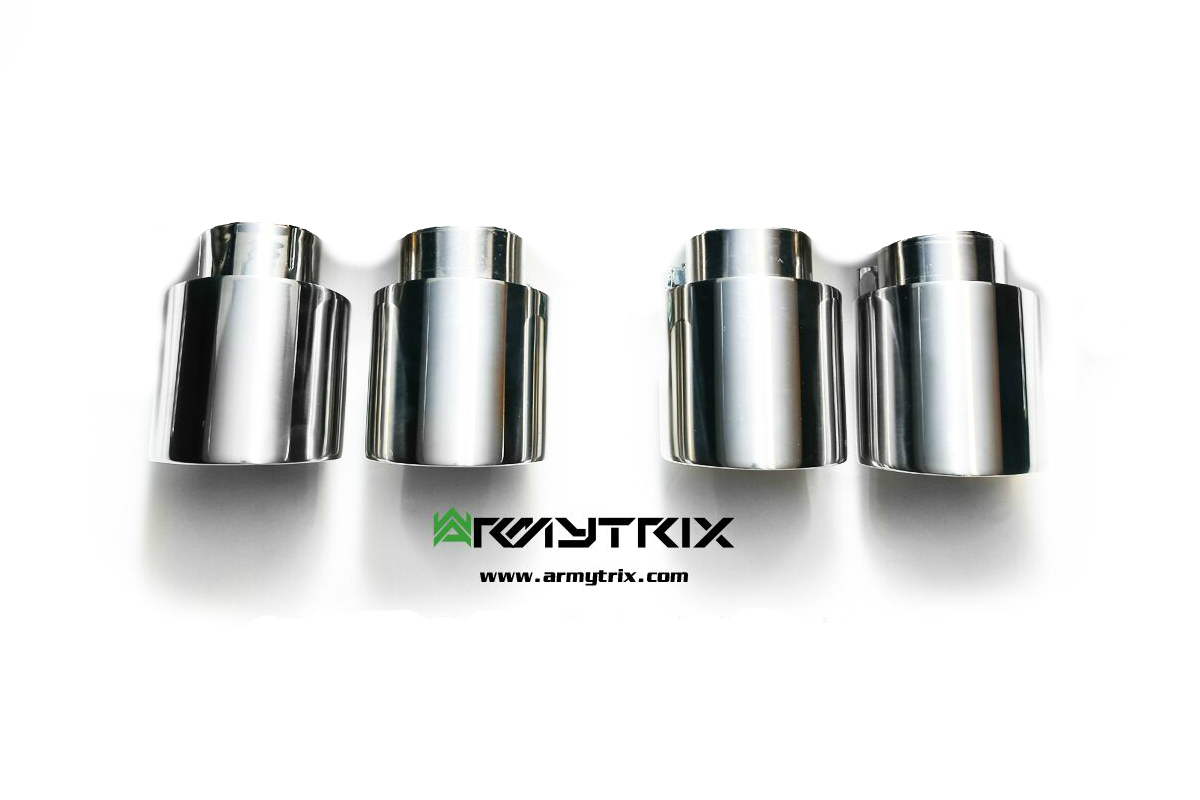 Armytrix – Stainless Steel Quad Chrome silver tips (4x102mm) for CHEVROLET CORVETTE GRAND SPORT C7 62L