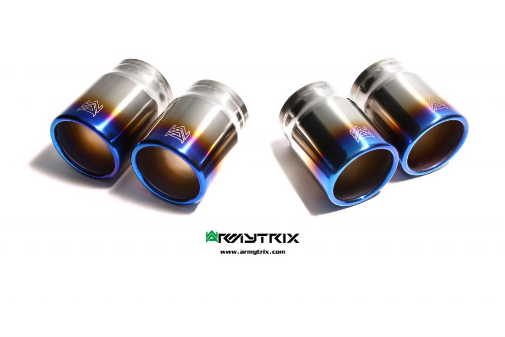 Armytrix – Titanium Quad Titanium Blue Tips (4x80mm) for PORSCHE 911 997 MK1 36L TURBO